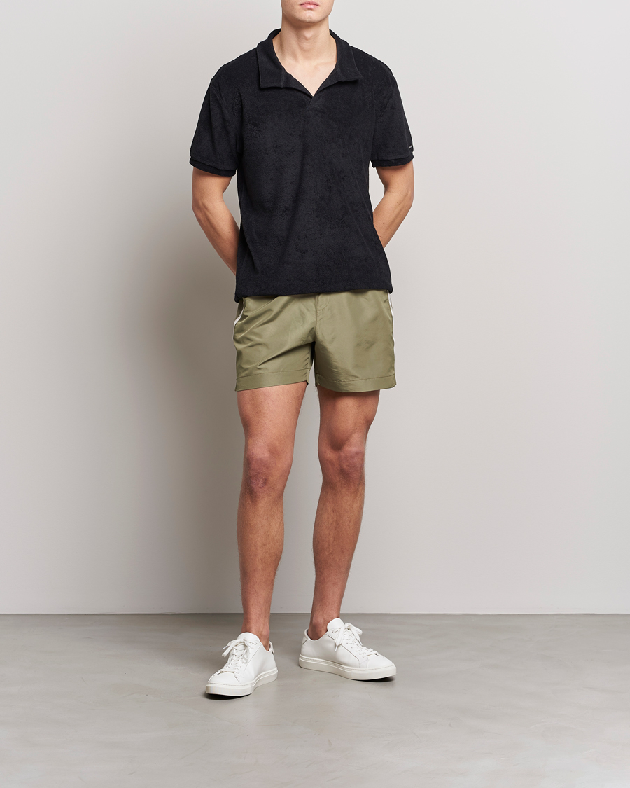 Homme | Maillots De Bain | Calvin Klein | Side Logo Drawstring Swimshorts Delta Green