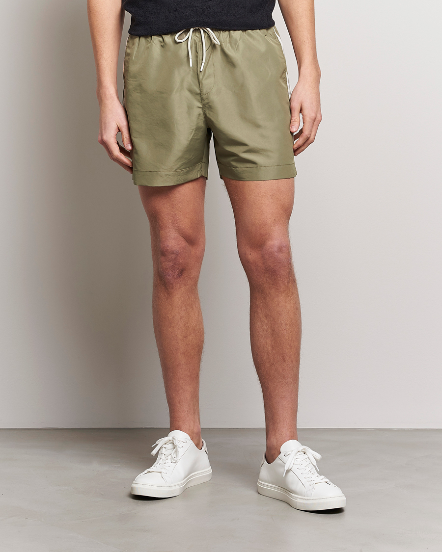 Homme | Maillots De Bain | Calvin Klein | Side Logo Drawstring Swimshorts Delta Green