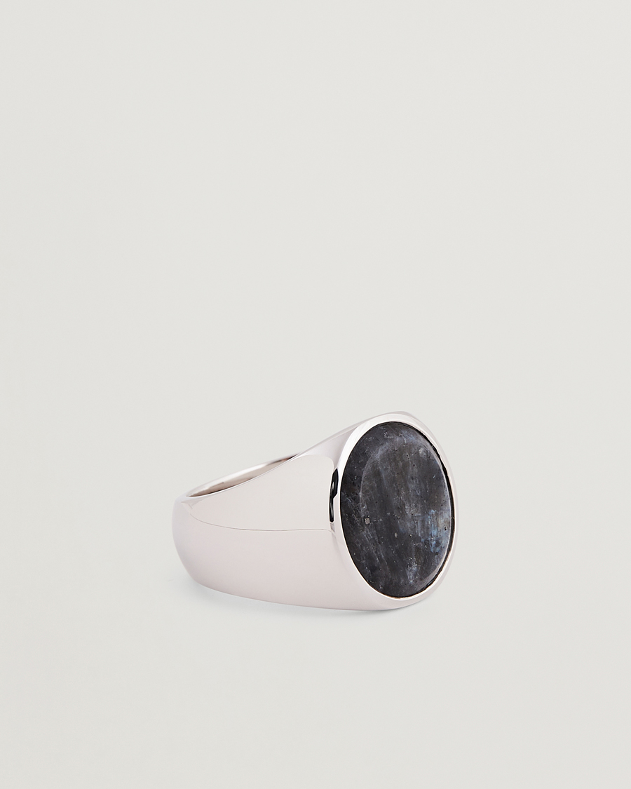 Homme | Tom Wood Oval Larvikite Ring Silver | Tom Wood | Oval Larvikite Ring Silver