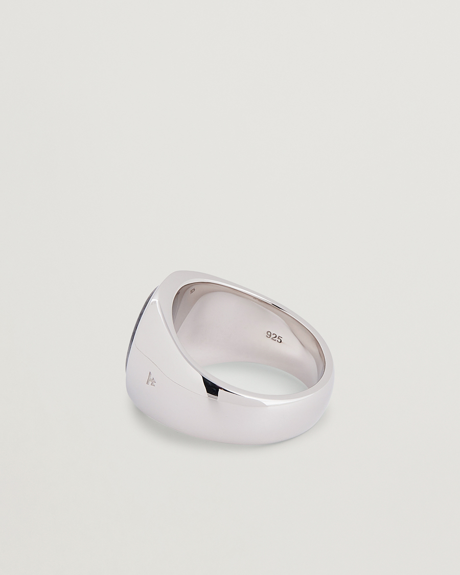 Homme | Tom Wood Oval Larvikite Ring Silver | Tom Wood | Oval Larvikite Ring Silver