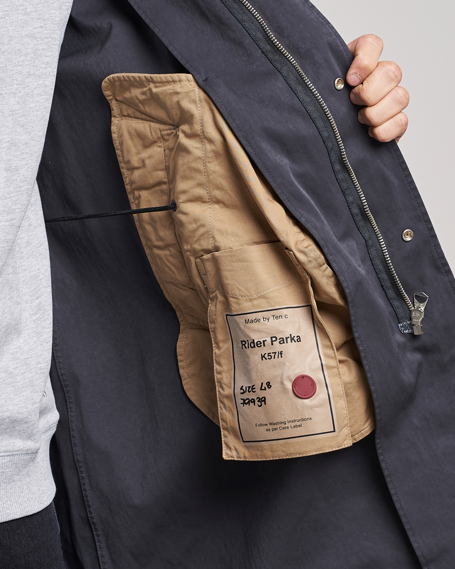 Homme | Manteaux Et Vestes | Ten c | 9 oz OJJ Piece Dyed Rider Parka Dark Grey