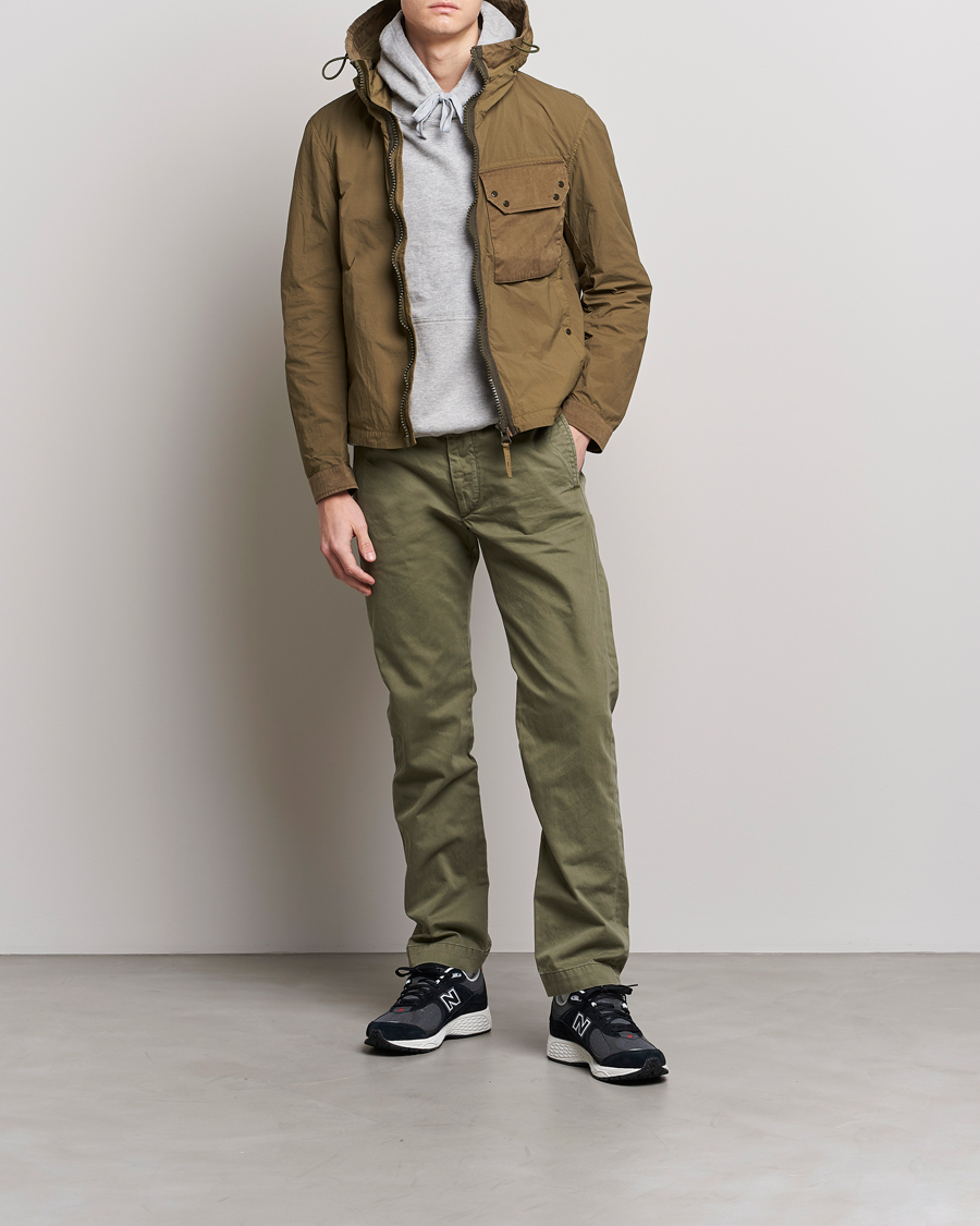 Homme | Manteaux Et Vestes | Ten c | Garment Dyed Nylon Hooded Jacket Olive
