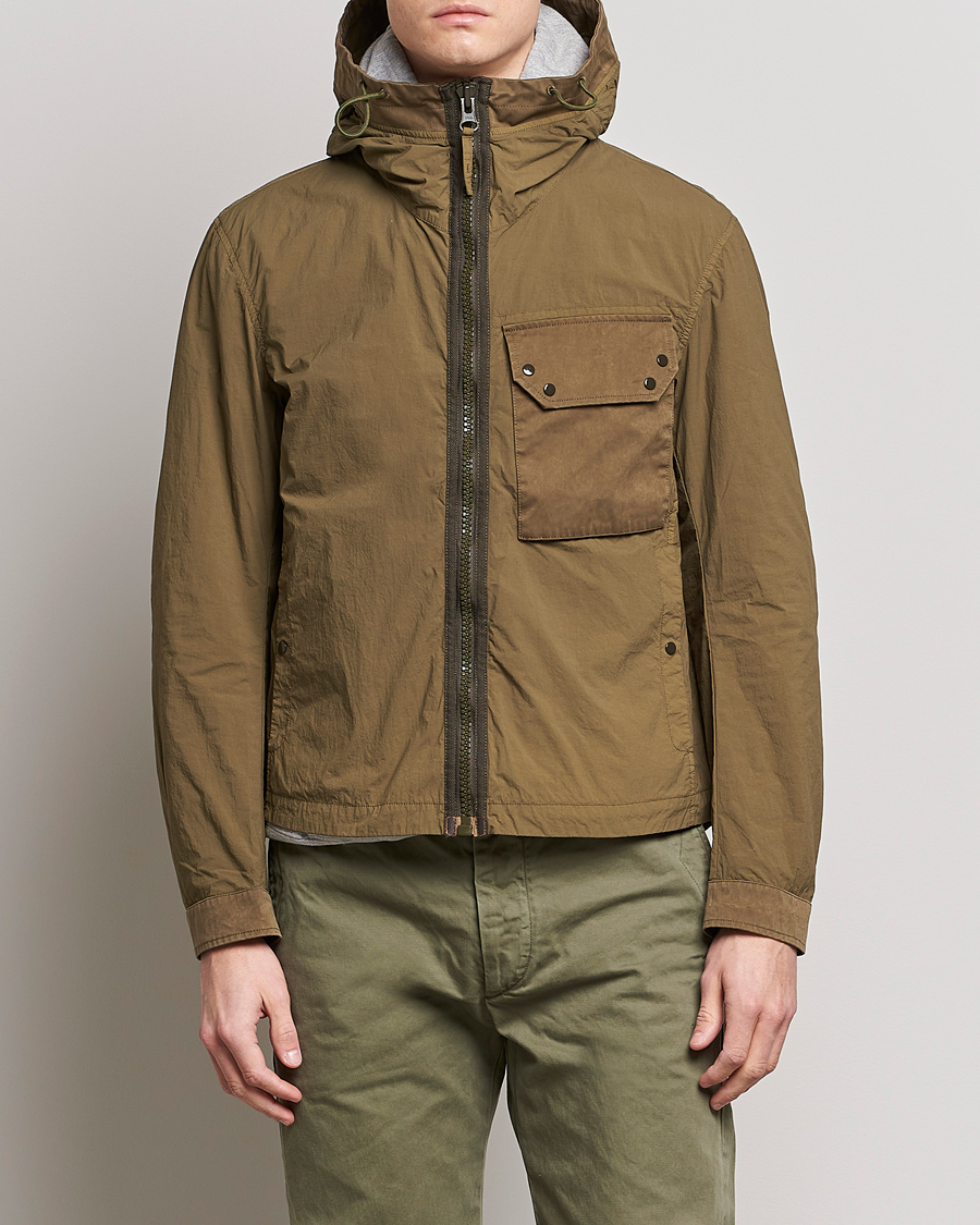 Homme | Manteaux Et Vestes | Ten c | Garment Dyed Nylon Hooded Jacket Olive