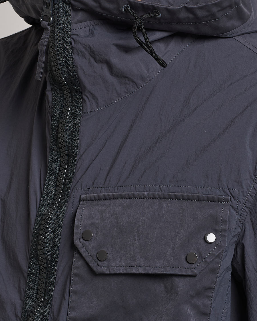 Homme | Manteaux Et Vestes | Ten c | Garment Dyed Nylon Hooded Jacket Blue Grey