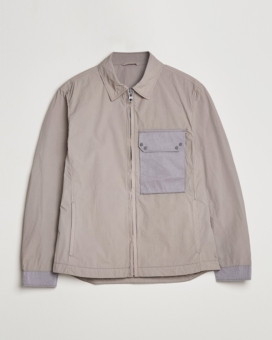 Homme | Manteaux Et Vestes | Ten c | Garment Dyed Nylon Jacket Light Grey