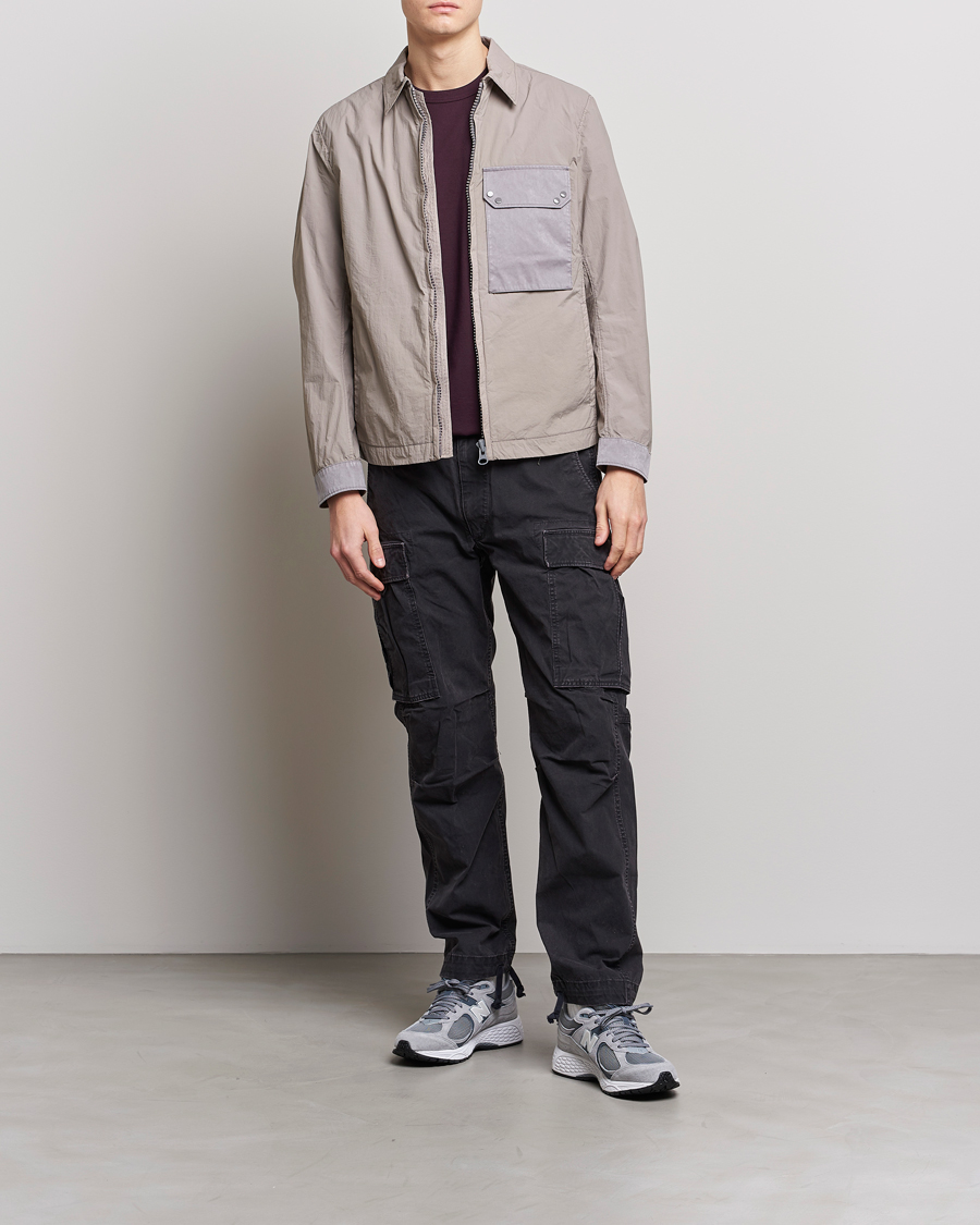 Homme | Manteaux Et Vestes | Ten c | Garment Dyed Nylon Jacket Light Grey