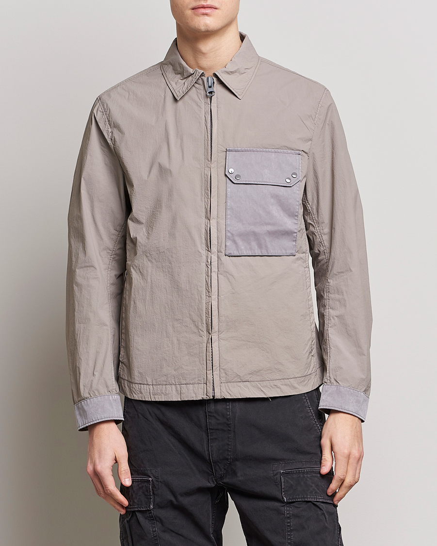 Homme | Manteaux Et Vestes | Ten c | Garment Dyed Nylon Jacket Light Grey