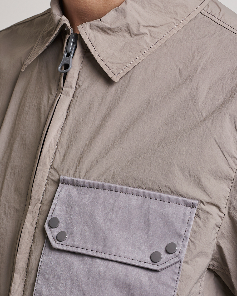 Homme | Manteaux Et Vestes | Ten c | Garment Dyed Nylon Jacket Light Grey