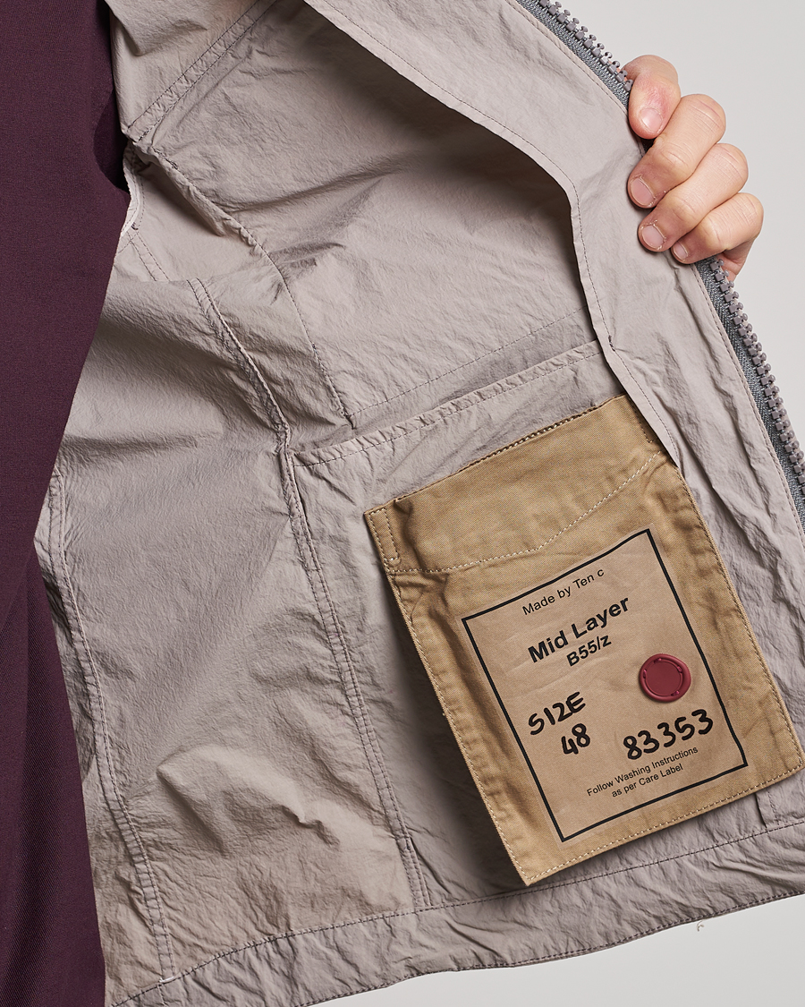 Homme | Manteaux Et Vestes | Ten c | Garment Dyed Nylon Jacket Light Grey