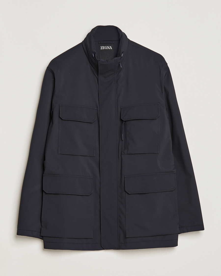 Homme | Manteaux Et Vestes | Zegna | Water Repellent Nylon Field Jacket Navy