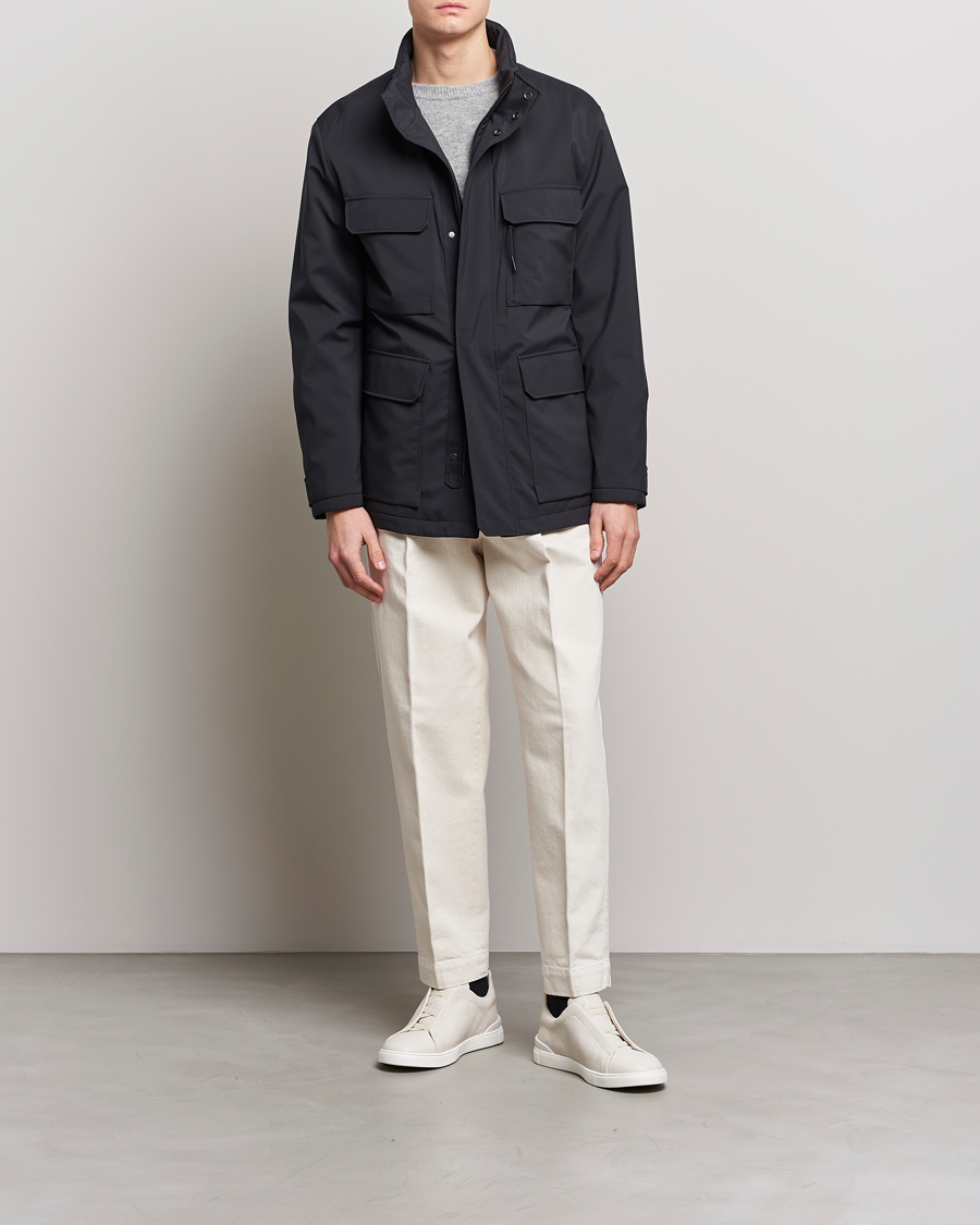 Homme | Manteaux Et Vestes | Zegna | Water Repellent Nylon Field Jacket Navy