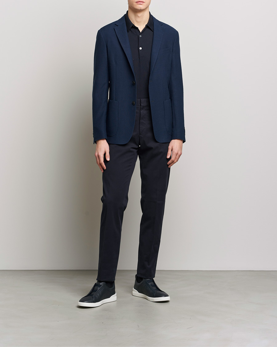 Homme | Blazers | Zegna | Cotton/Linen Informale Blazer Navy