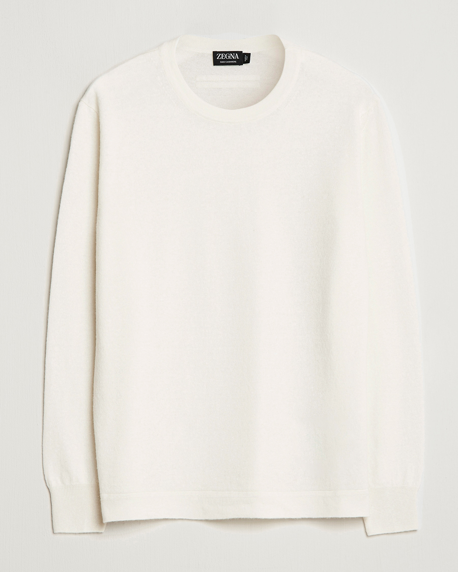 Homme | Pulls Et Tricots | Zegna | Oasi Cashmere/Linen Crew Neck Sweater Off White