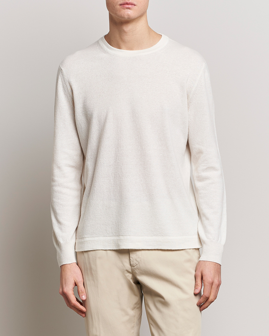 Homme | Pulls Et Tricots | Zegna | Oasi Cashmere/Linen Crew Neck Sweater Off White