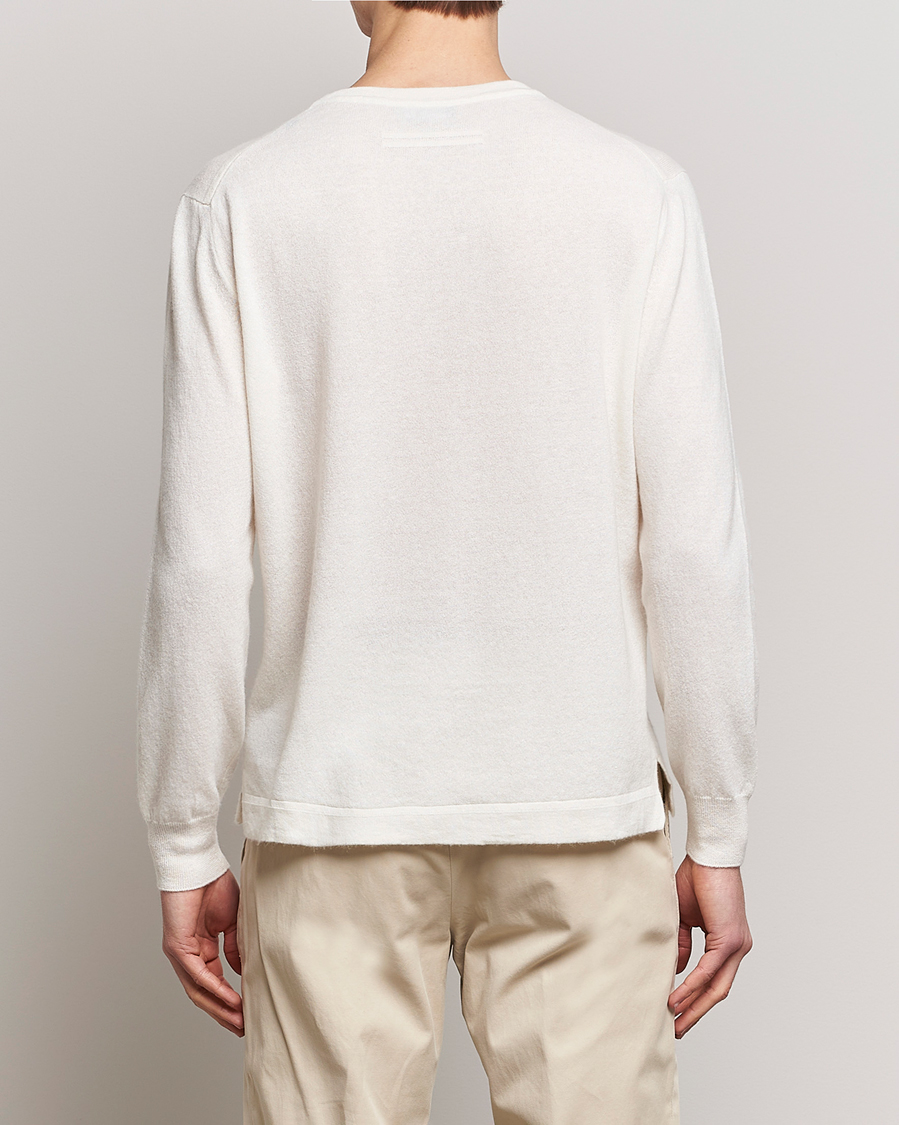 Homme | Pulls Et Tricots | Zegna | Oasi Cashmere/Linen Crew Neck Sweater Off White