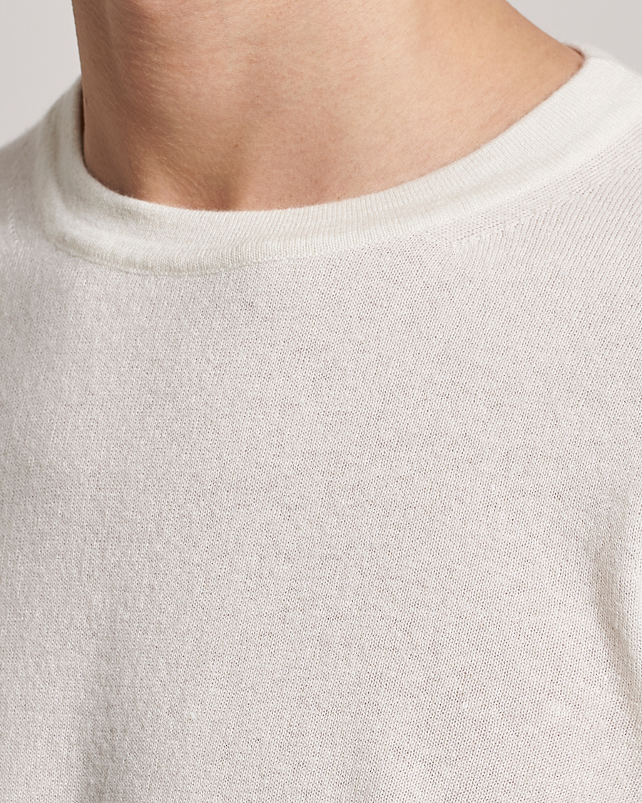 Homme | Pulls Et Tricots | Zegna | Oasi Cashmere/Linen Crew Neck Sweater Off White