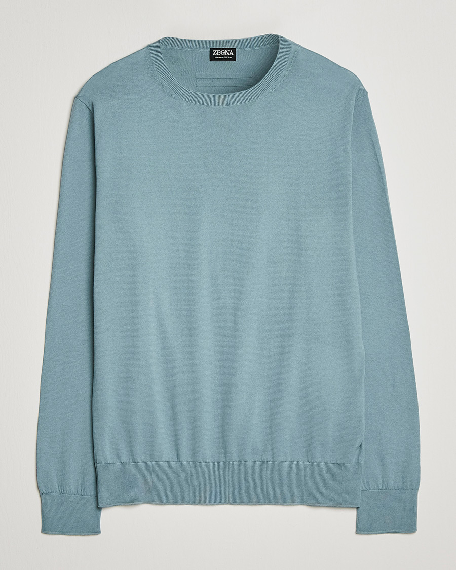 Homme | Pulls Et Tricots | Zegna | Premium Cotton Crew Neck Sweater Teal