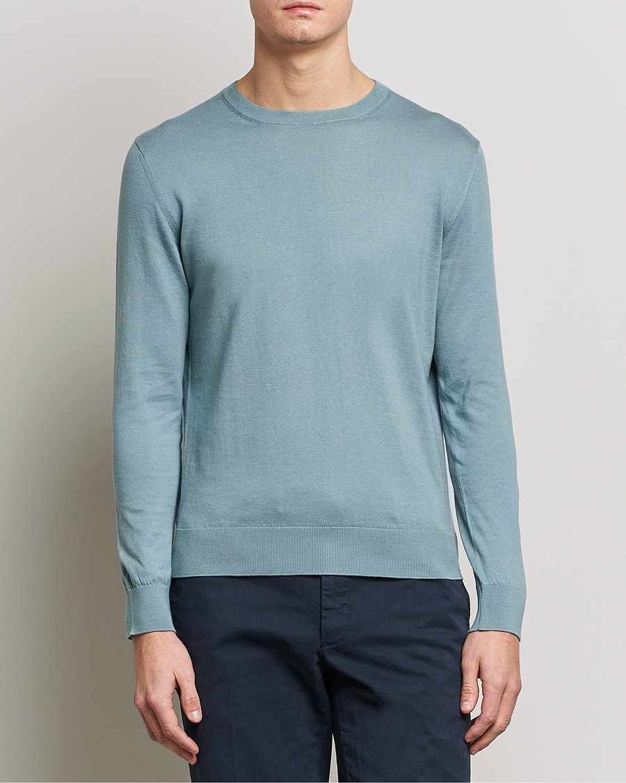 Homme | Pulls Et Tricots | Zegna | Premium Cotton Crew Neck Sweater Teal