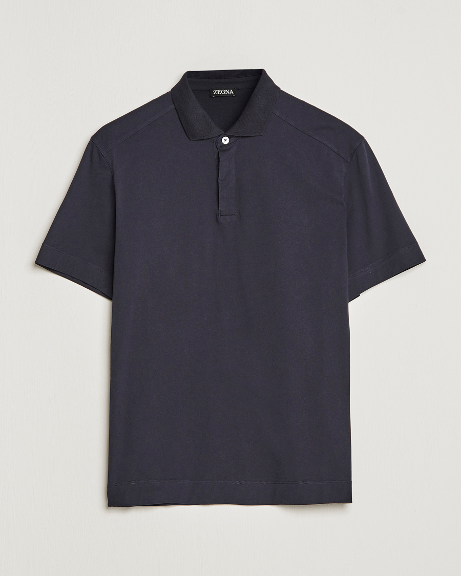 Homme | Polos | Zegna | Cotton Jersey Polo Navy