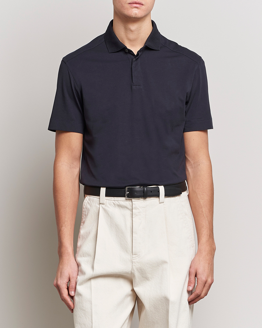 Homme | Polos | Zegna | Cotton Jersey Polo Navy