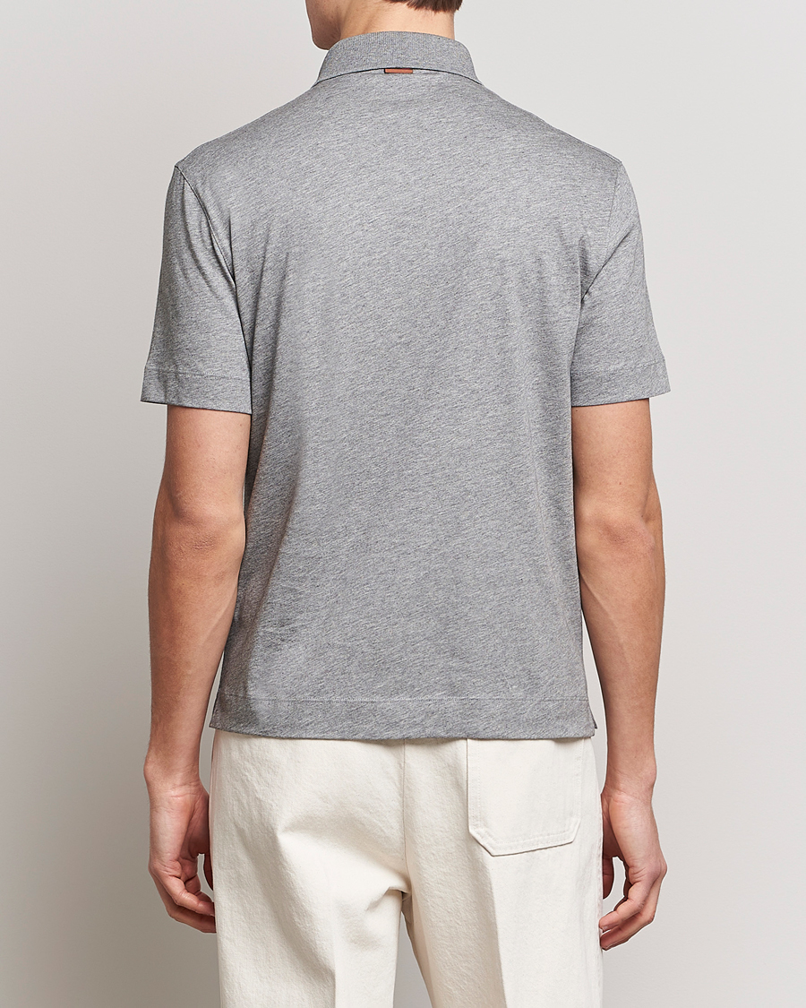 Homme | Polos | Zegna | Cotton Jersey Polo Grey Melange