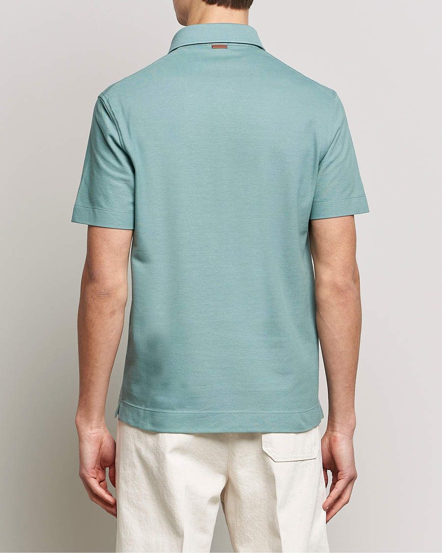 Homme | Polos | Zegna | Short Sleeve Pocket Polo Teal