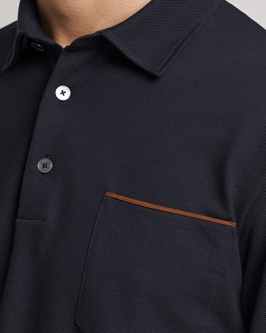 Homme | Pulls Et Tricots | Zegna | Long Sleeve Pocket Polo Navy