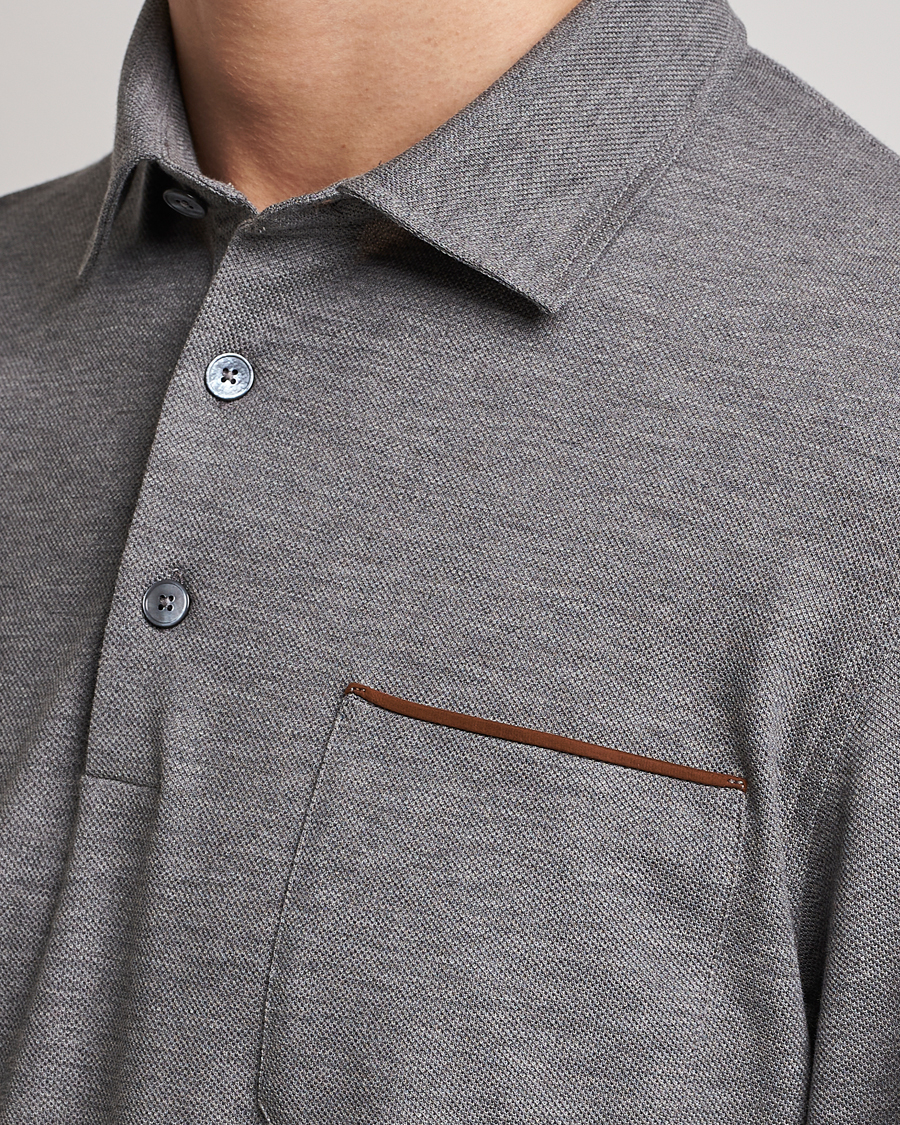 Homme | Pulls Et Tricots | Zegna | Long Sleeve Pocket Polo Heather Grey