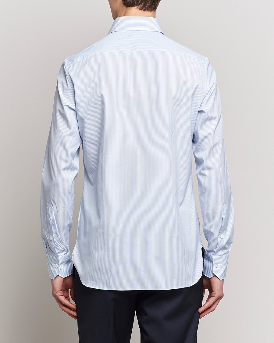 Homme | Chemises | Zegna | Slim Fit Striped Dress Shirt Light Blue
