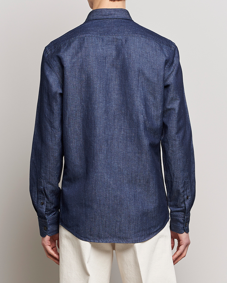 Homme | Chemises | Zegna | Cotton/Linen Denim Shirt Dark Wash