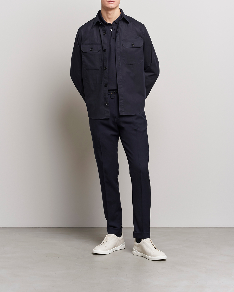 Homme | Chemises | Zegna | Premium Cotton Overshirt Navy