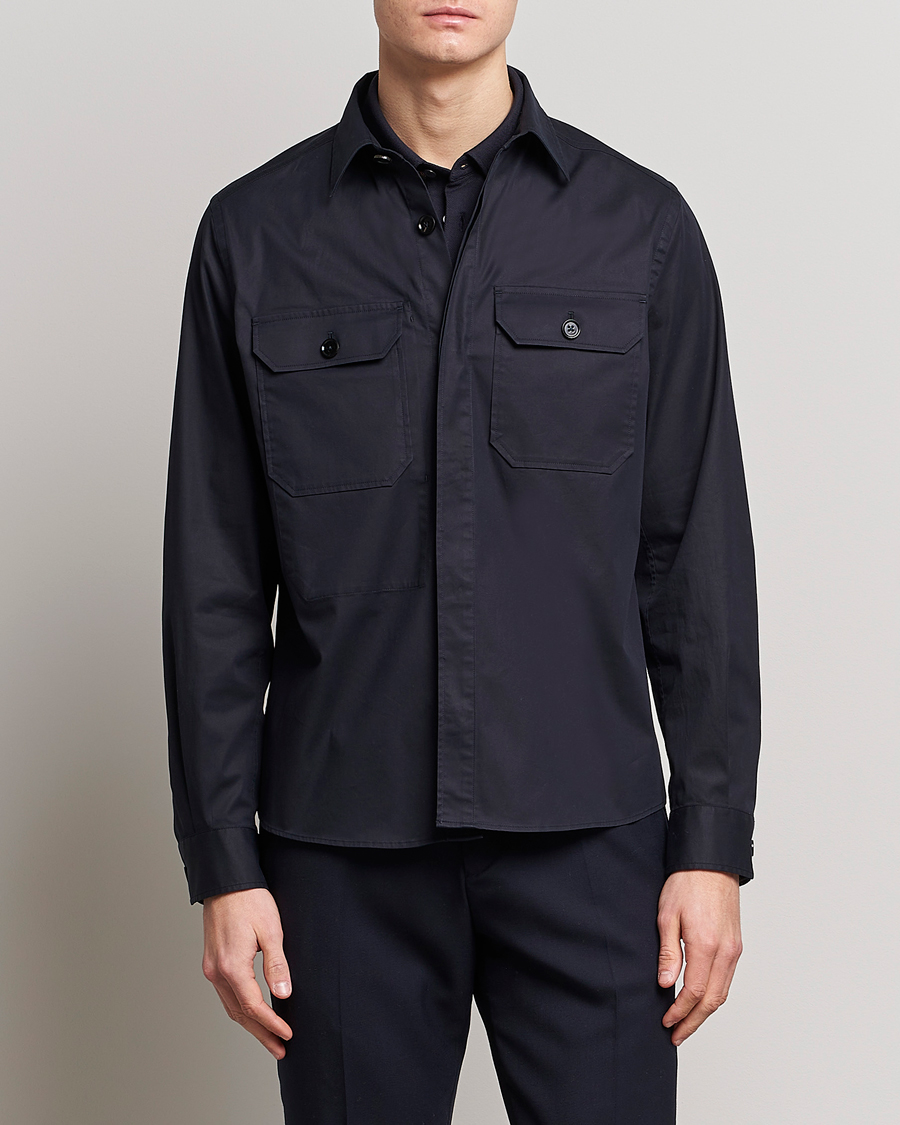 Homme | Chemises | Zegna | Premium Cotton Overshirt Navy
