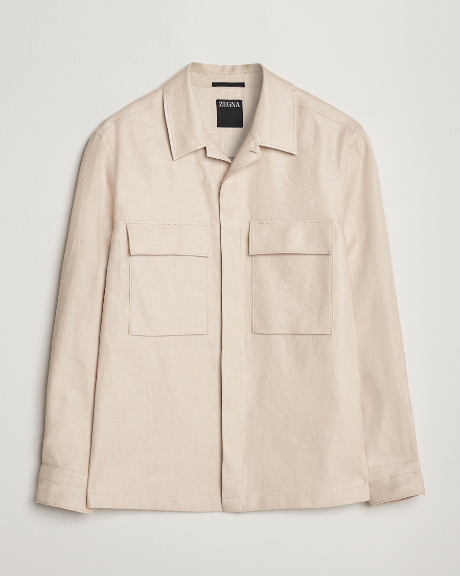 Homme | Chemises | Zegna | Linen Shirt Jacket Beige
