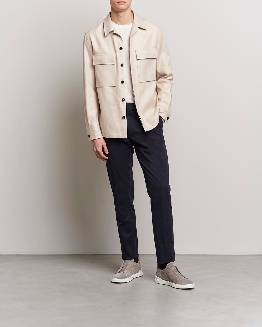 Homme | Chemises | Zegna | Linen Shirt Jacket Beige