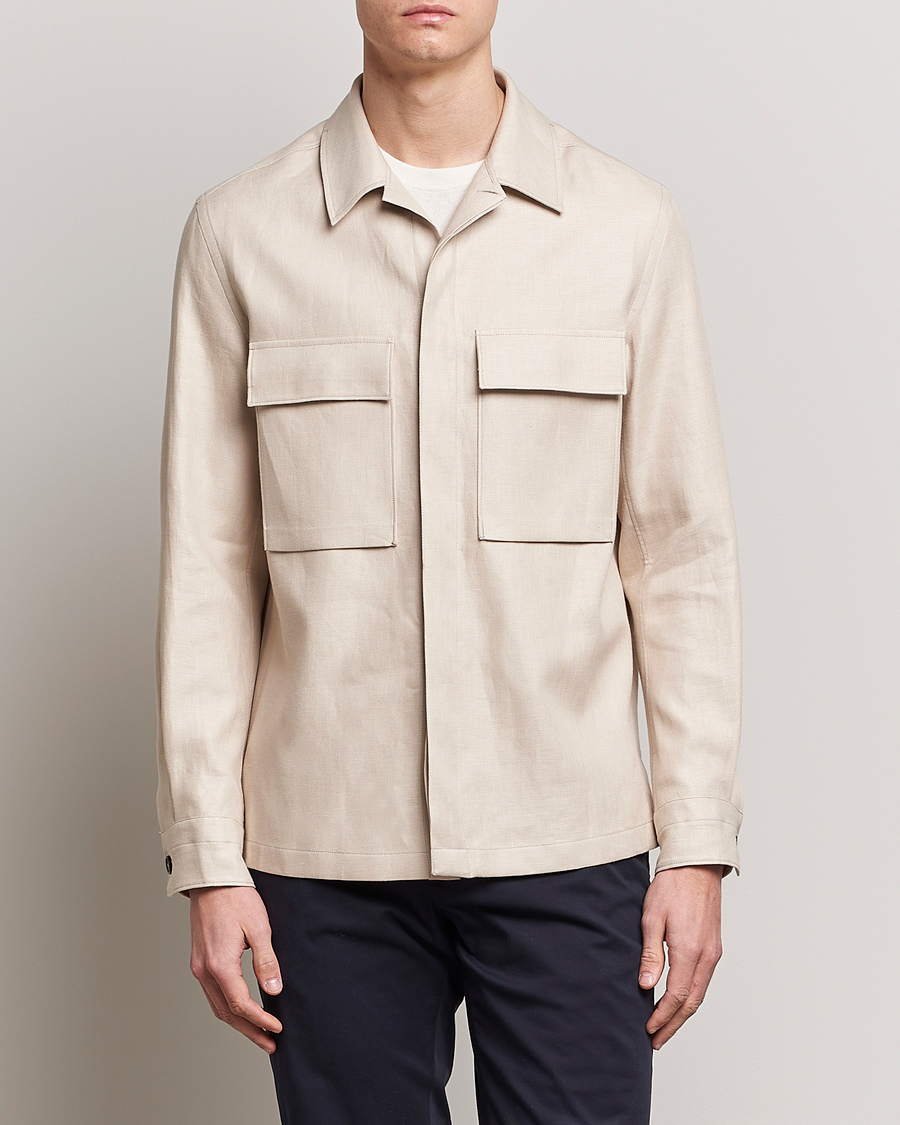 Homme | Chemises | Zegna | Linen Shirt Jacket Beige