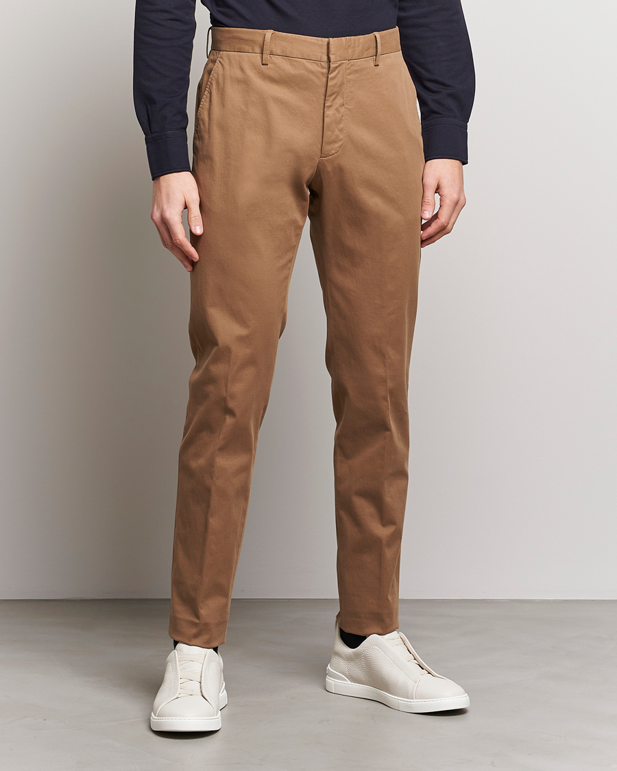 Homme | Pantalons | Zegna | Slim Fit Premium Cotton Chinos Khaki