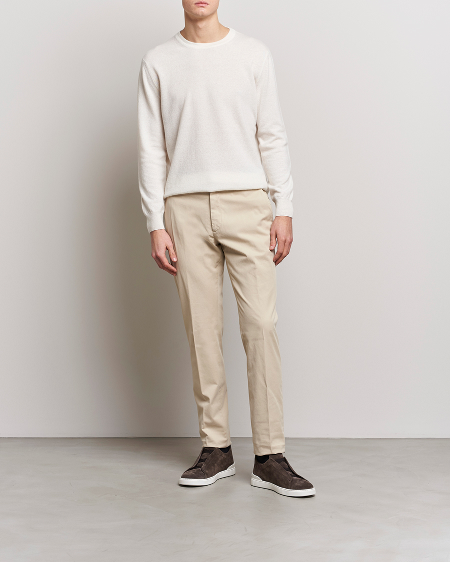 Homme | Pantalons | Zegna | Slim Fit Premium Cotton Chinos Off White