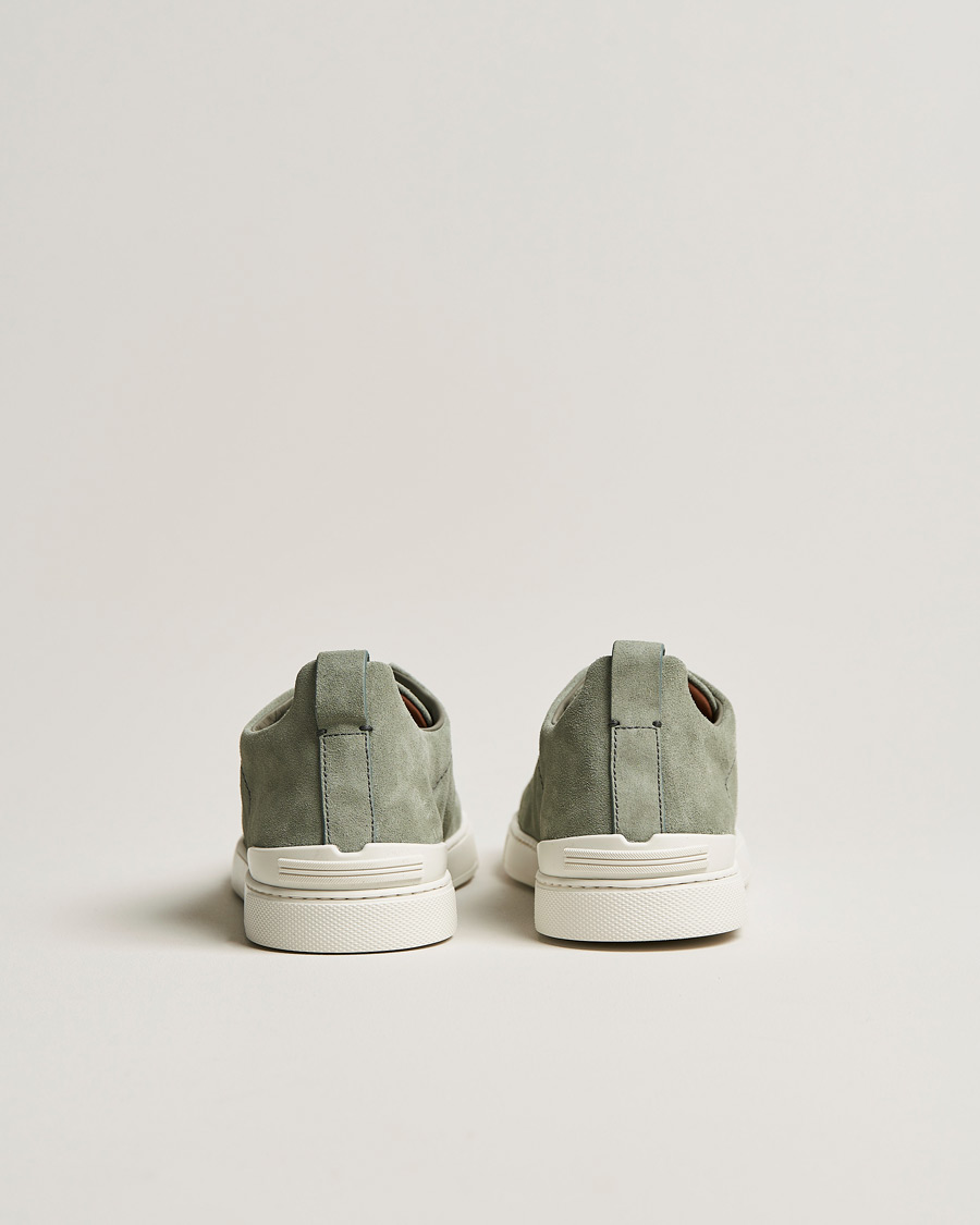 Homme | Zegna Triple Stitch Sneakers Olive Suede | Zegna | Triple Stitch Sneakers Olive Suede