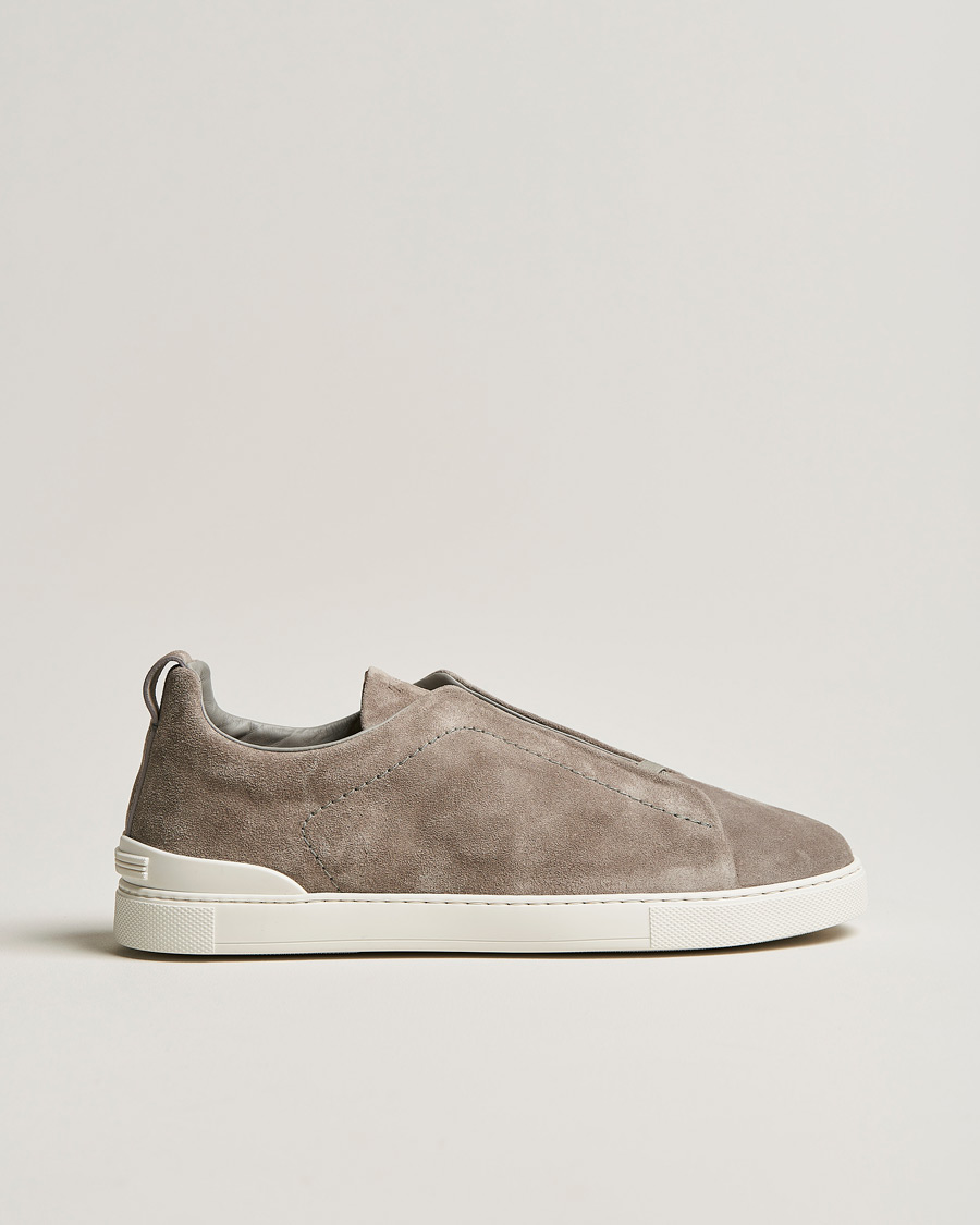 Homme | Zegna Triple Stitch Sneakers Grey Suede | Zegna | Triple Stitch Sneakers Grey Suede
