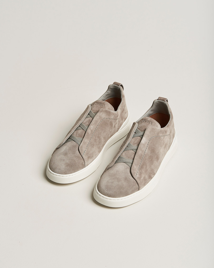 Homme | Zegna Triple Stitch Sneakers Grey Suede | Zegna | Triple Stitch Sneakers Grey Suede