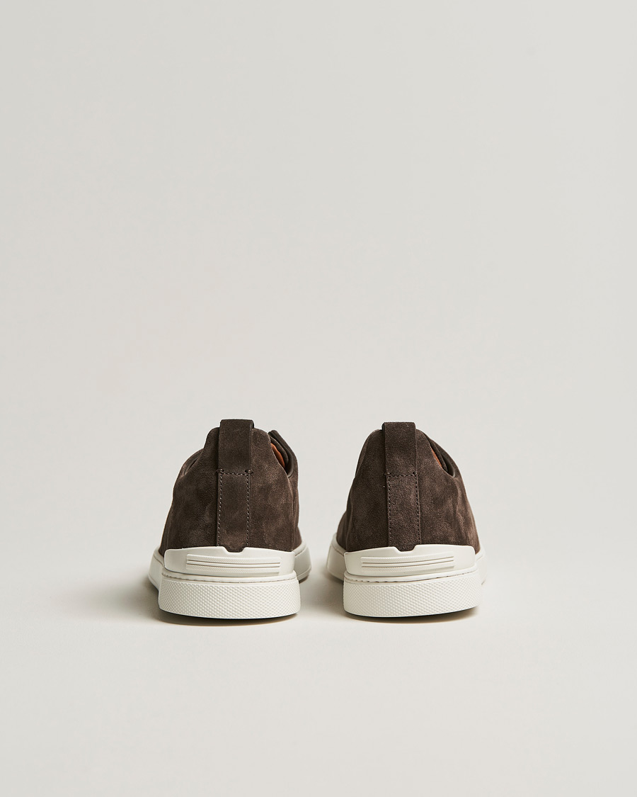 Homme | Zegna Triple Stitch Sneakers Dark Brown Suede | Zegna | Triple Stitch Sneakers Dark Brown Suede