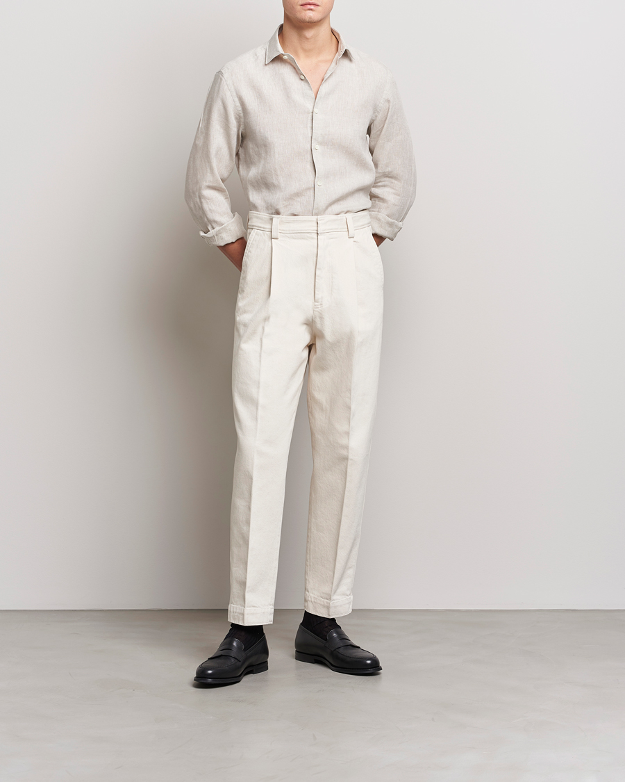 Homme | Chemises | Zegna | Slim Fit Linen Shirt Light Beige