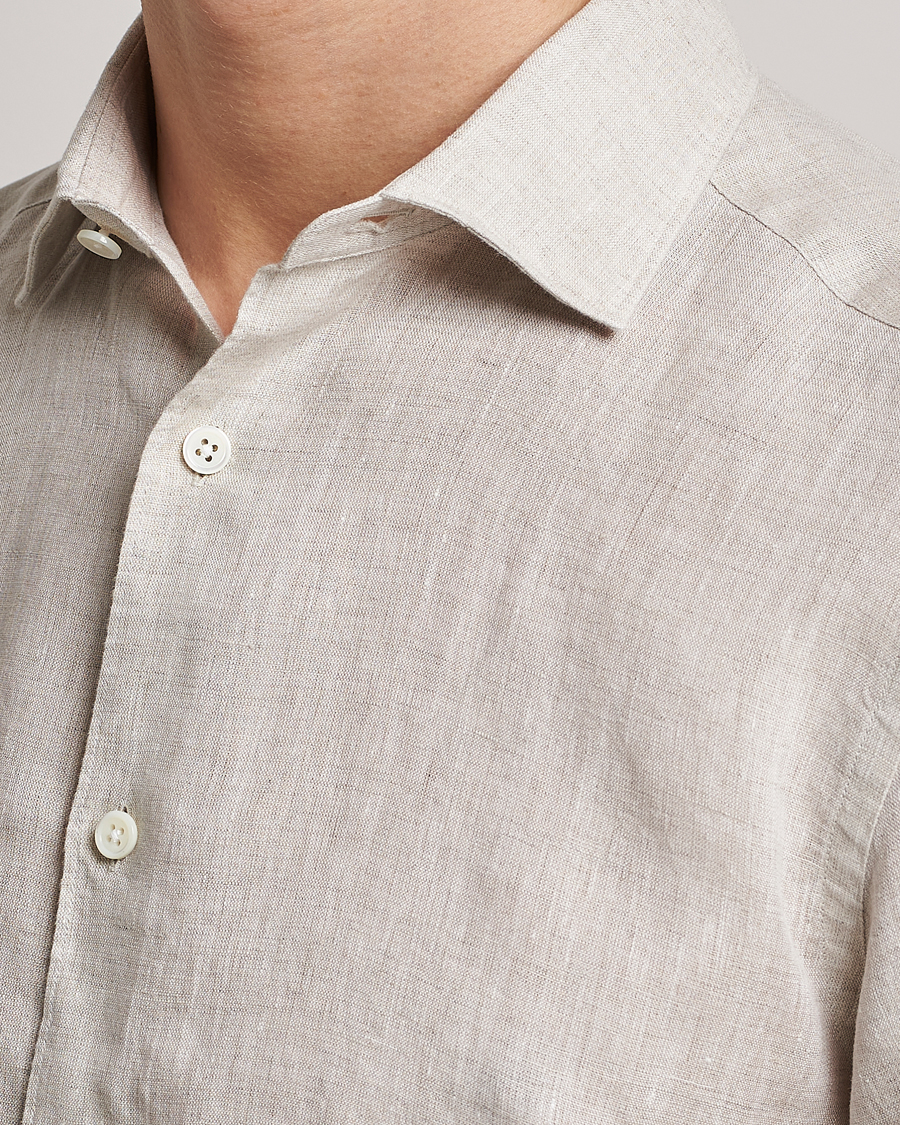 Homme | Chemises | Zegna | Slim Fit Linen Shirt Light Beige