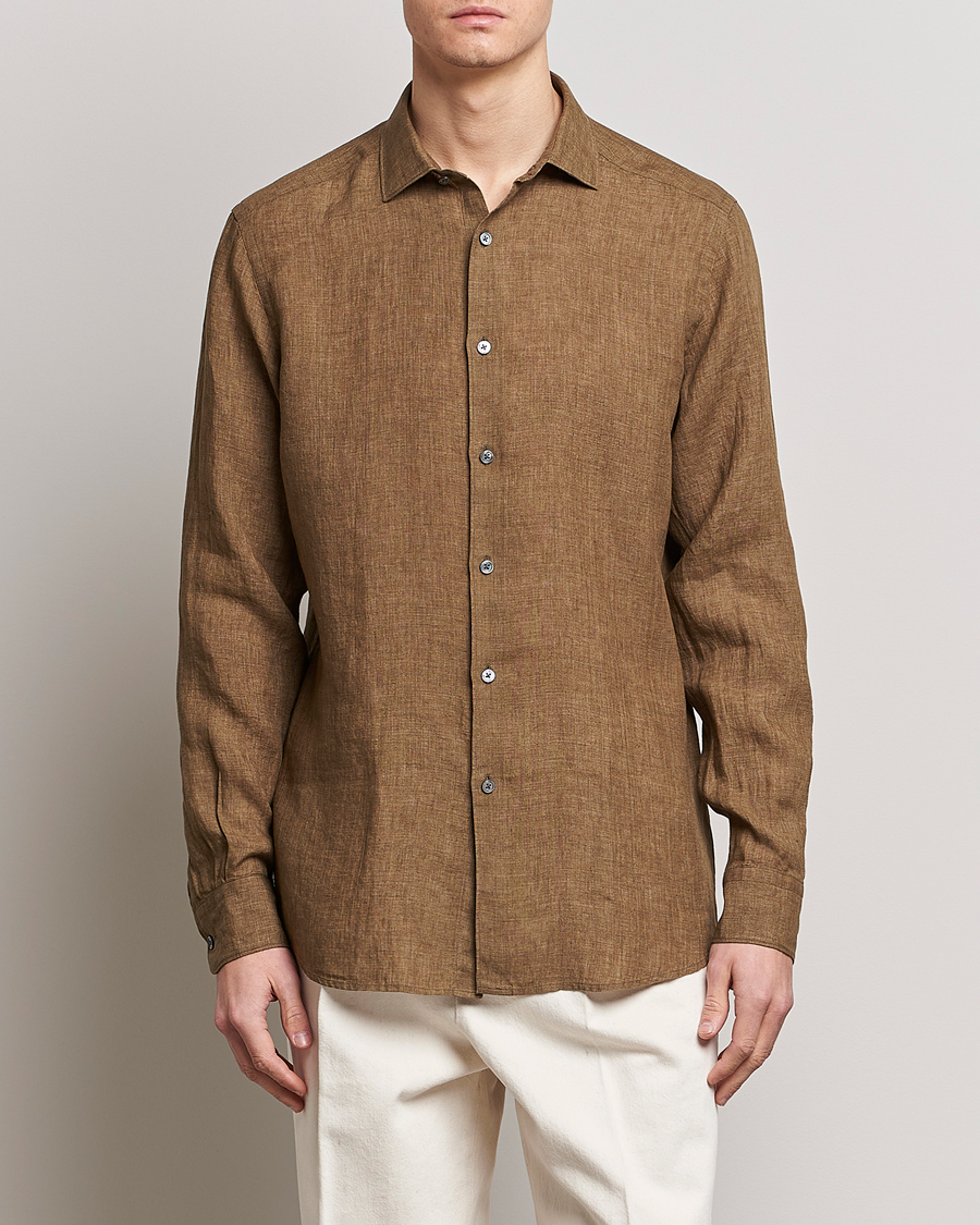 Homme | Chemises | Zegna | Slim Fit Linen Shirt Olive