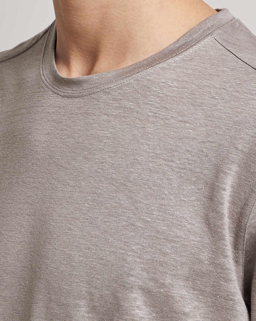 Homme | T-shirts | Zegna | Pure Linen T-Shirt Taupe