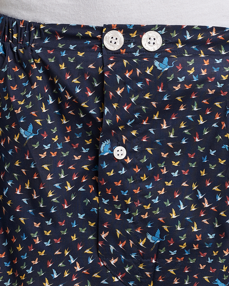 Homme | Peignoirs Et Pyjamas | Derek Rose | Shortie Printed Cotton Pyjama Set Navy Multi