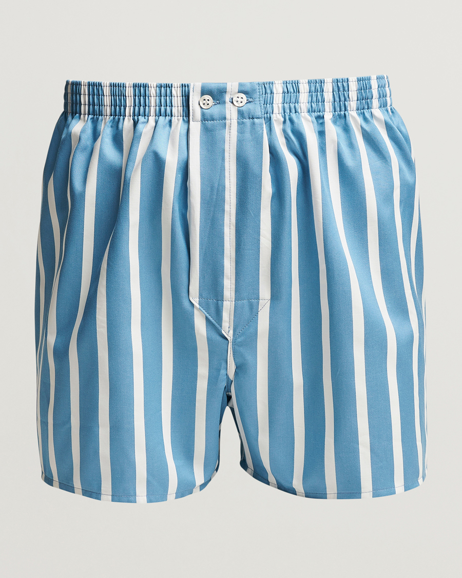 Homme | Sous-Vêtements Et Chaussettes | Derek Rose | Classic Fit Striped Cotton Boxer Shorts Blue/White
