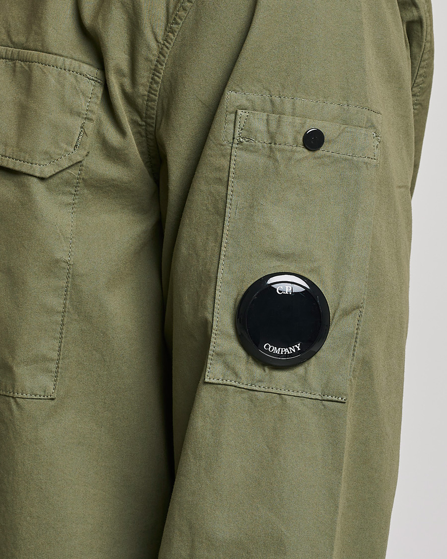 Homme | Chemises | C.P. Company | Garment Dyed Gabardine Zip Shirt Jacket Olive
