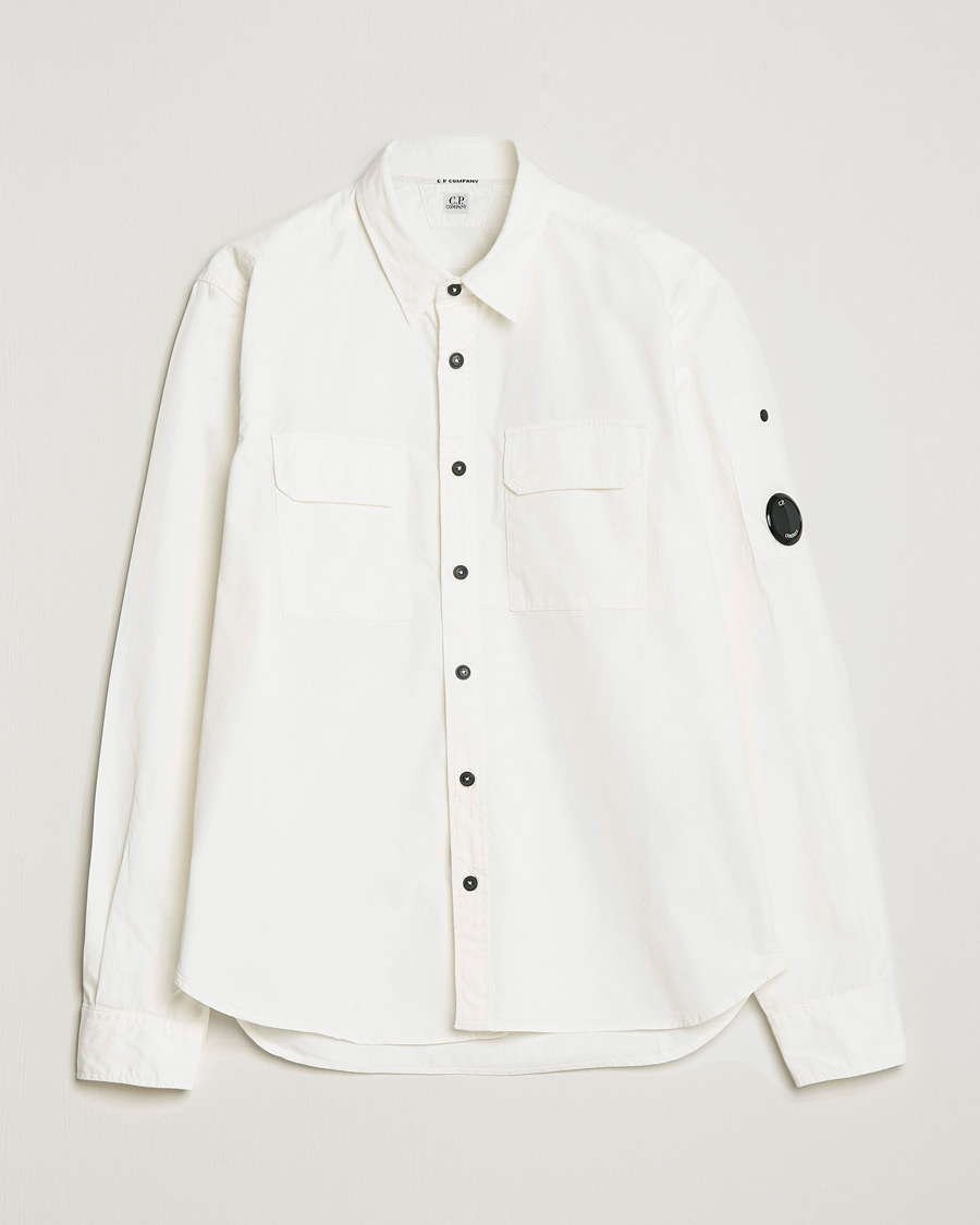 Homme | Chemises | C.P. Company | Garment Dyed Gabardine Shirt Jacket White