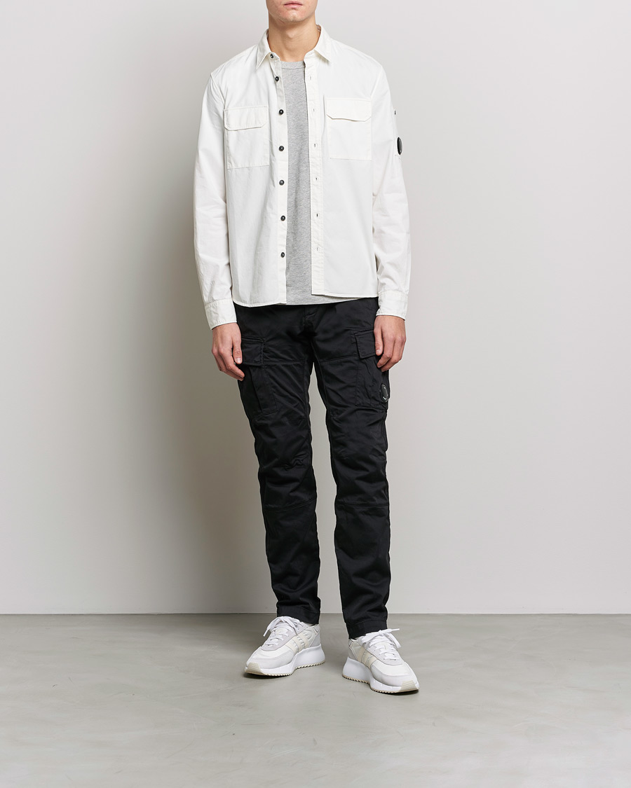 Homme | Chemises | C.P. Company | Garment Dyed Gabardine Shirt Jacket White